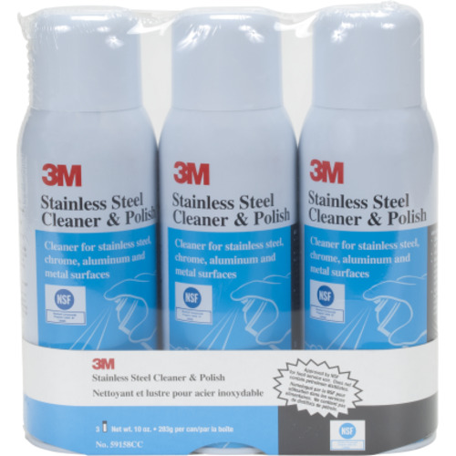 3M Stainless Steel Cleaner & Polish 59158CC 10 Oz Aerosol 3 Pack